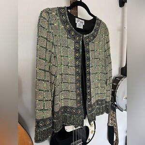Vintage beaded silk jacket